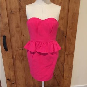 Topshop strapless peplum dress